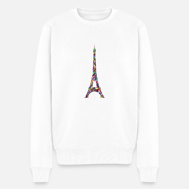 Arc-en-ciel de la Tour Eiffel - Pull Premium bio Homme - blanc