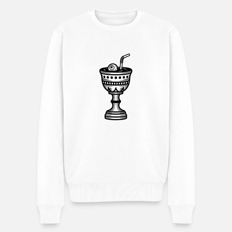 Vampir Cocktail - Männer Premium Bio Pullover - Weiß