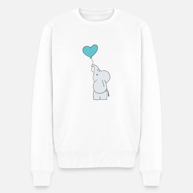 Eléphant avec ballon - Pull Premium bio Homme - blanc