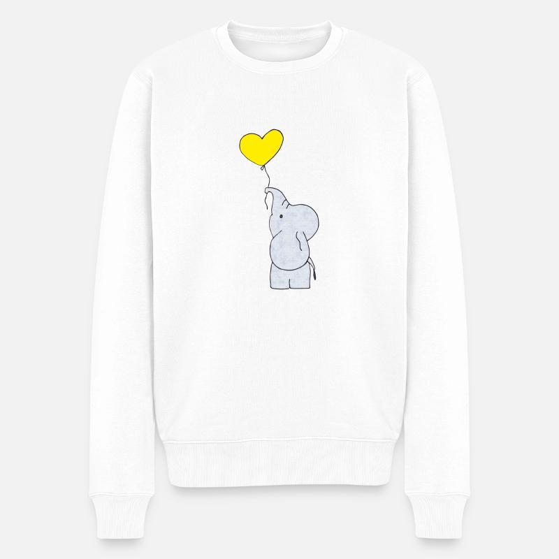 elefant elefanten haut - Männer Premium Bio Pullover - Weiß