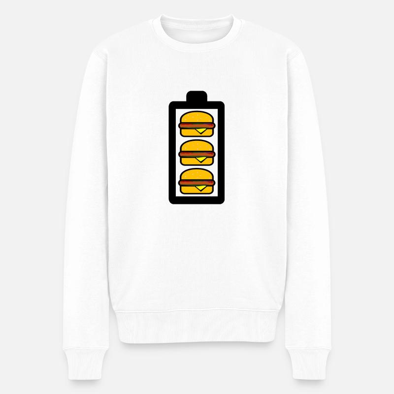 Burger Battery - Pull Premium bio Homme - blanc