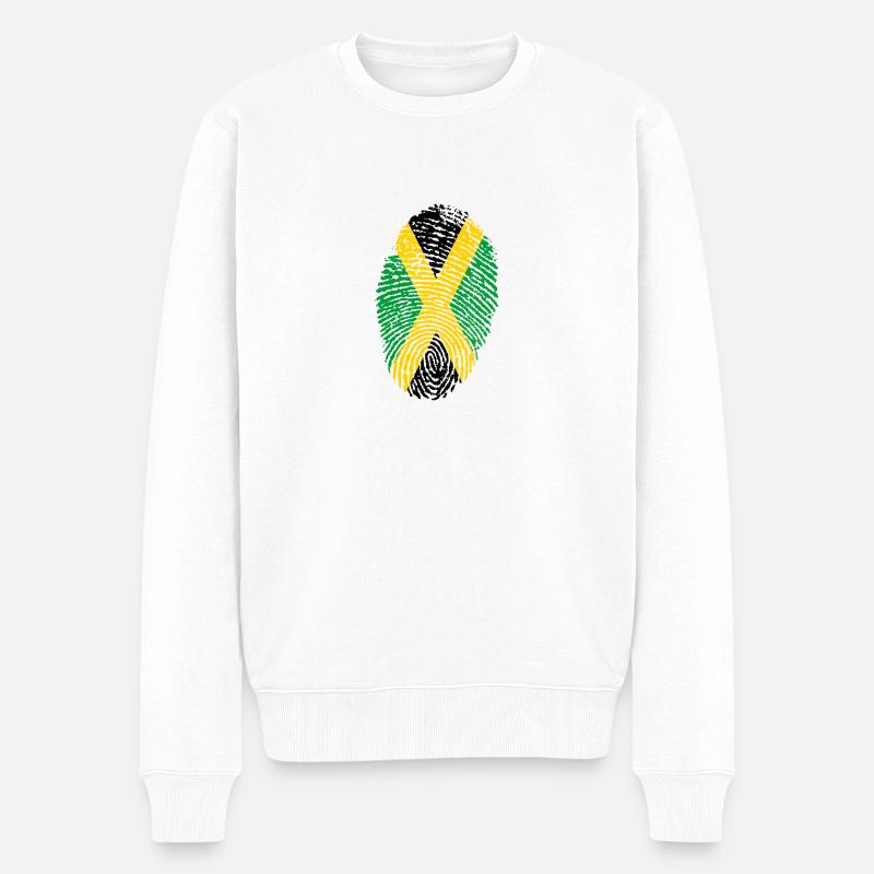 JAMAÏQUE EMPREINTE. RASTAFARI REGGAE RASTA - Pull Premium bio Homme - blanc