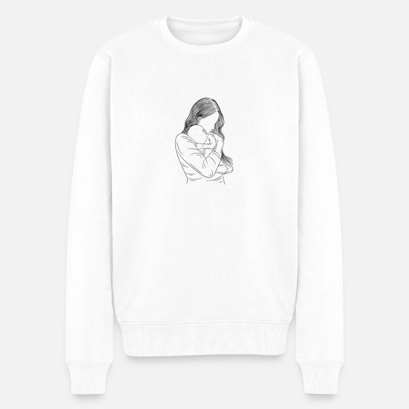 Mère Bébé - Pull Premium bio Homme - blanc