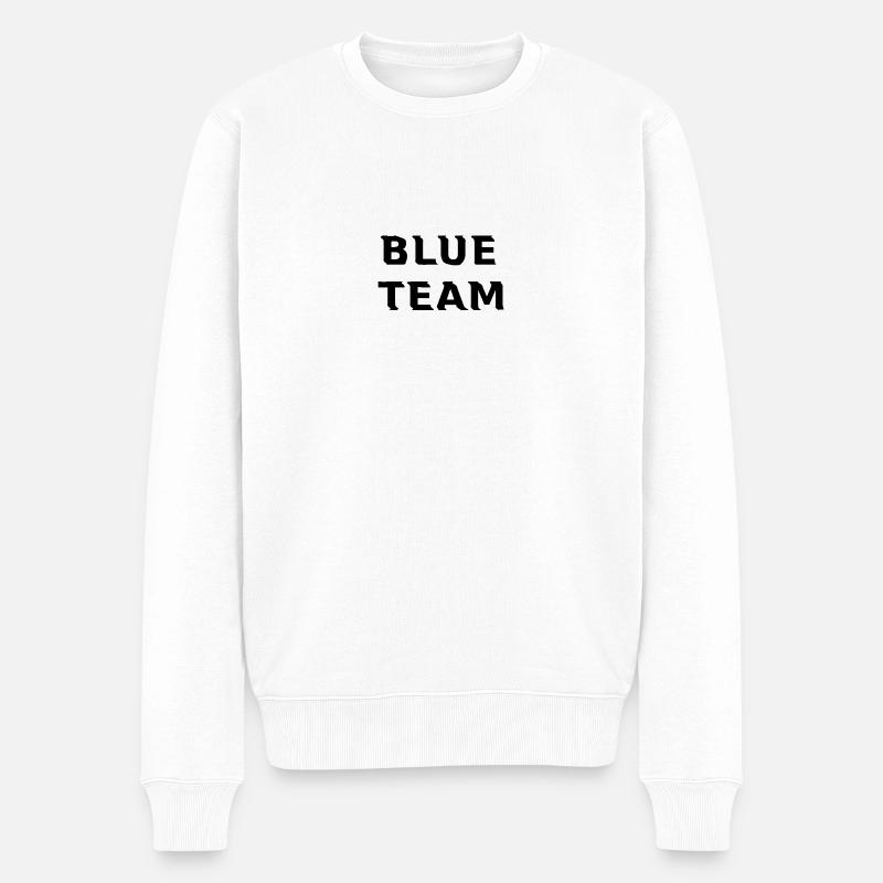 Blue Team black - Männer Premium Bio Pullover - Weiß
