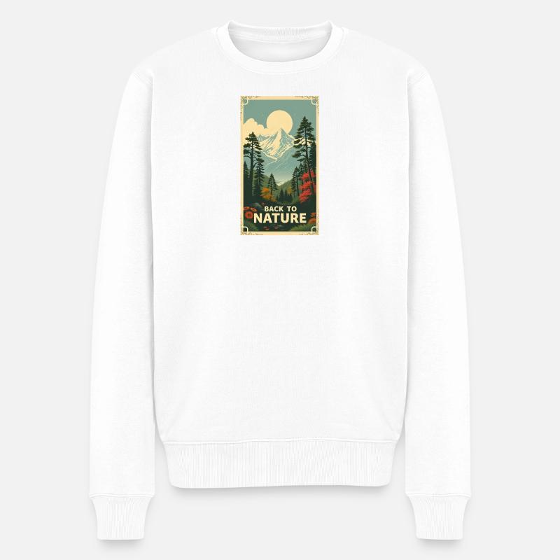 Zurück zur Natur - Männer Premium Bio Pullover - Weiß
