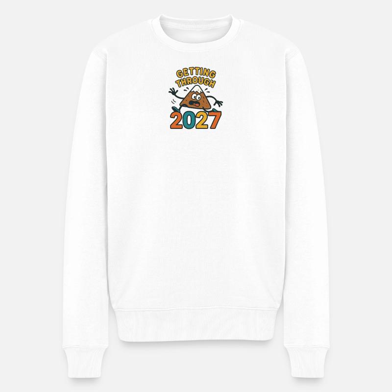 Um den Berg 2027 zu überstehen - Männer Premium Bio Pullover - Weiß