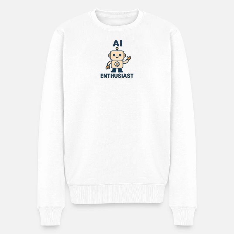 Robot passionné d’IA - Pull Premium bio Homme - blanc