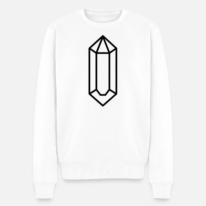 Quarzkristall - Männer Premium Bio Pullover - Weiß