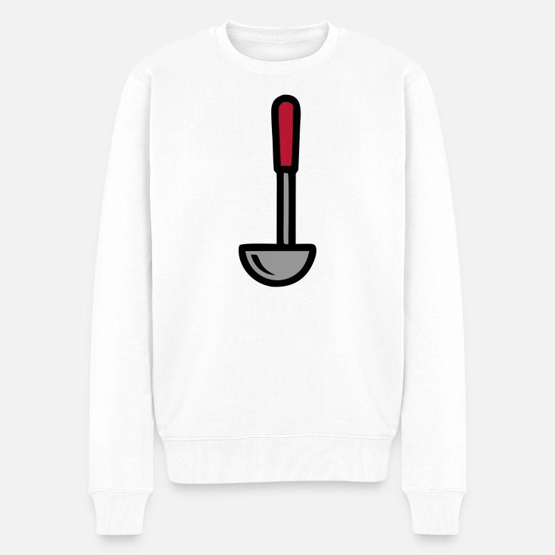 Schöpfkelle Suppe Kochen Restaurant Küchenchef - Männer Premium Bio Pullover - Weiß