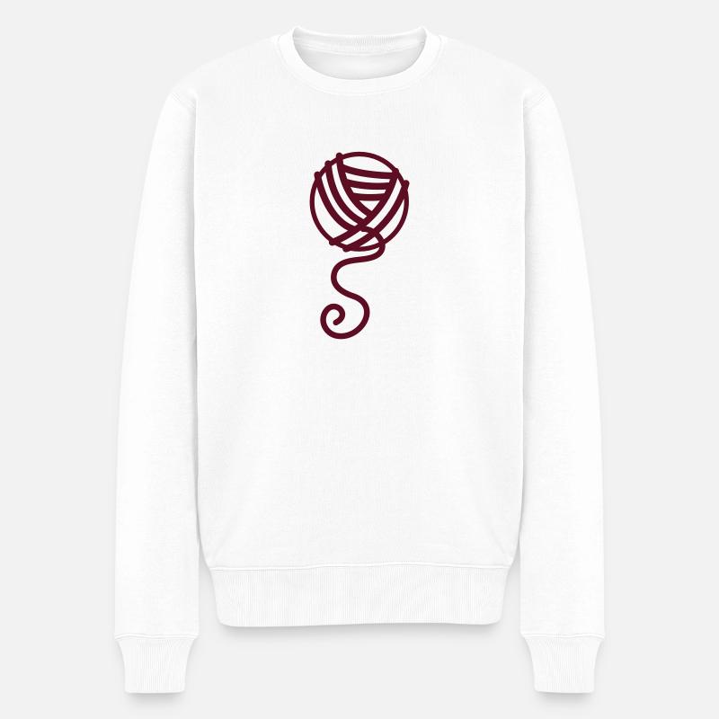 tricoter pelote de laine - Pull Premium bio Homme - blanc