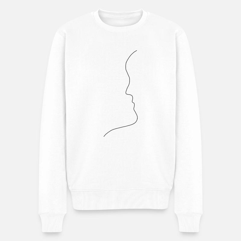 Kuss - Männer Premium Bio Pullover - Weiß