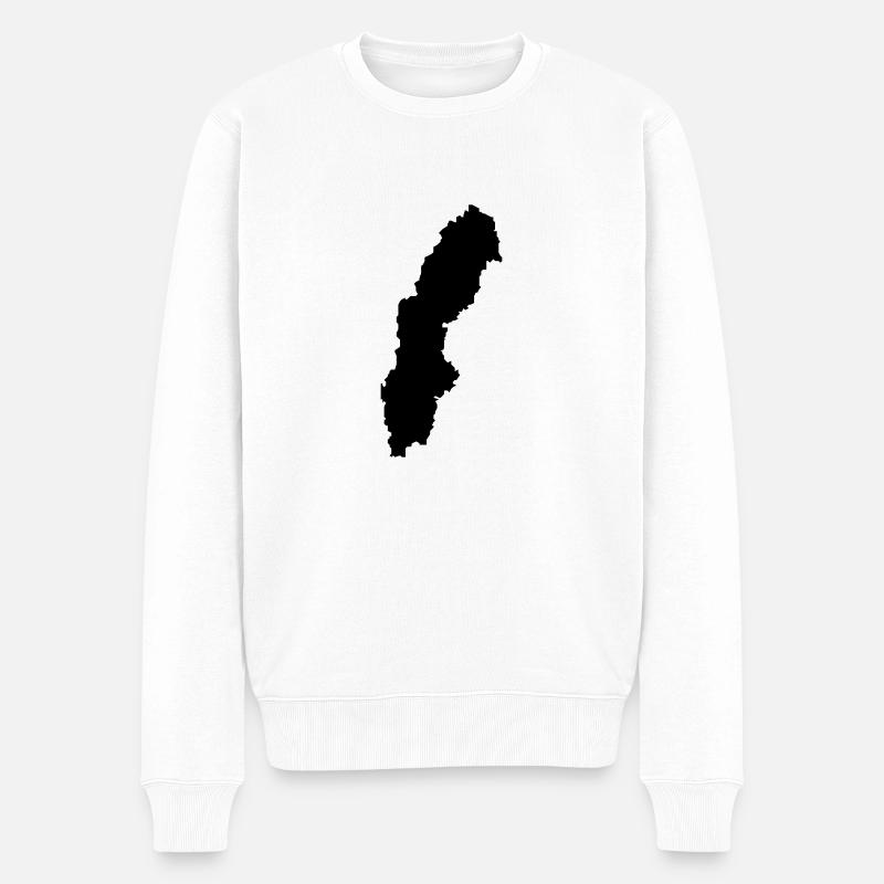 sweden map - Männer Premium Bio Pullover - Weiß