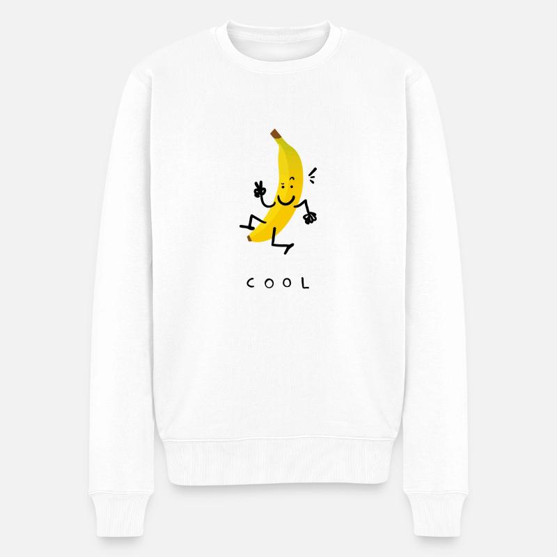 kühler Banana - Männer Premium Bio Pullover - Weiß