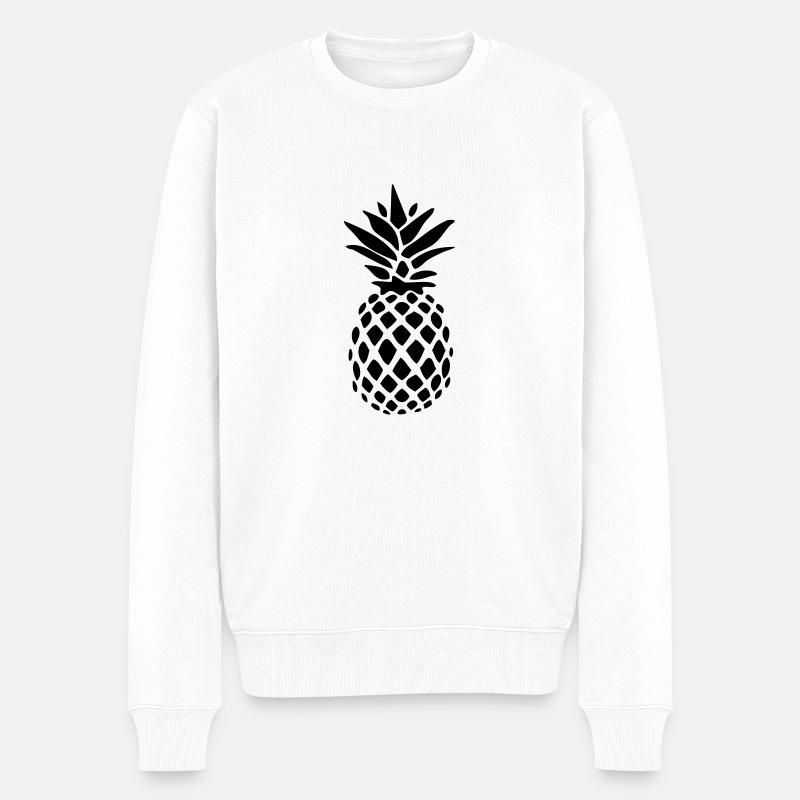 Ananas noir silhouette - Pull Premium bio Homme - blanc