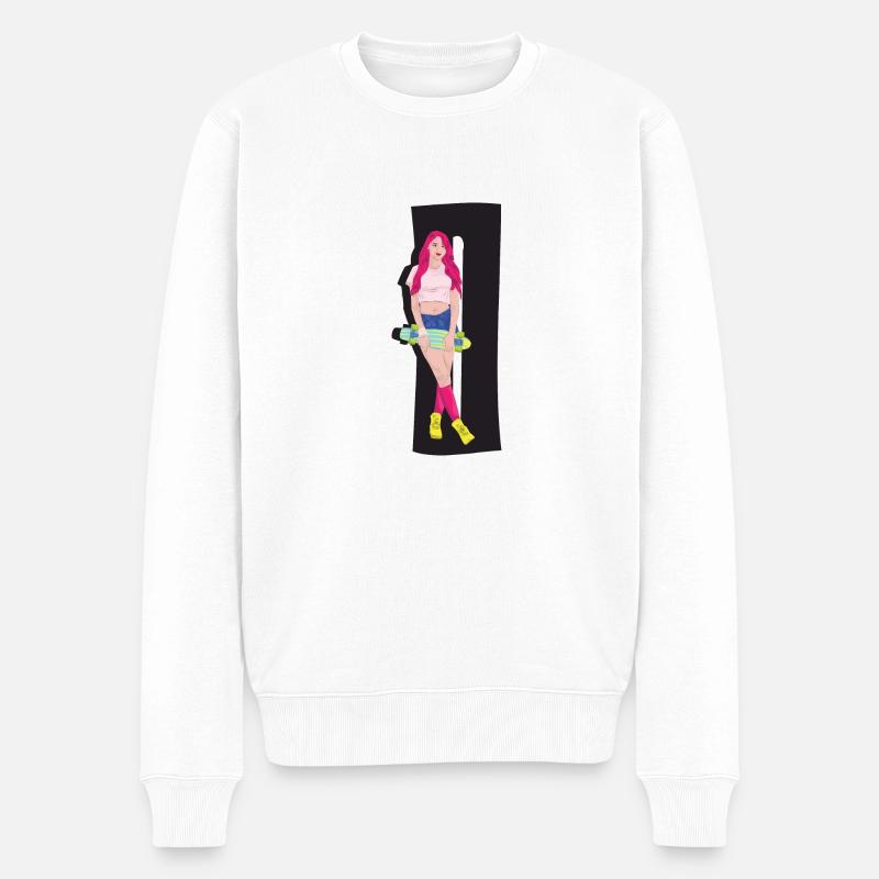 Skateboard skateboard skateboard skateboard - Pull Premium bio Homme - blanc