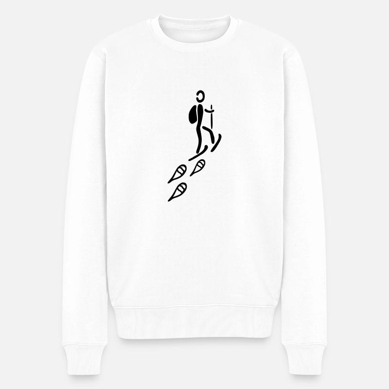 Schneeschuh Tour - Männer Premium Bio Pullover - Weiß