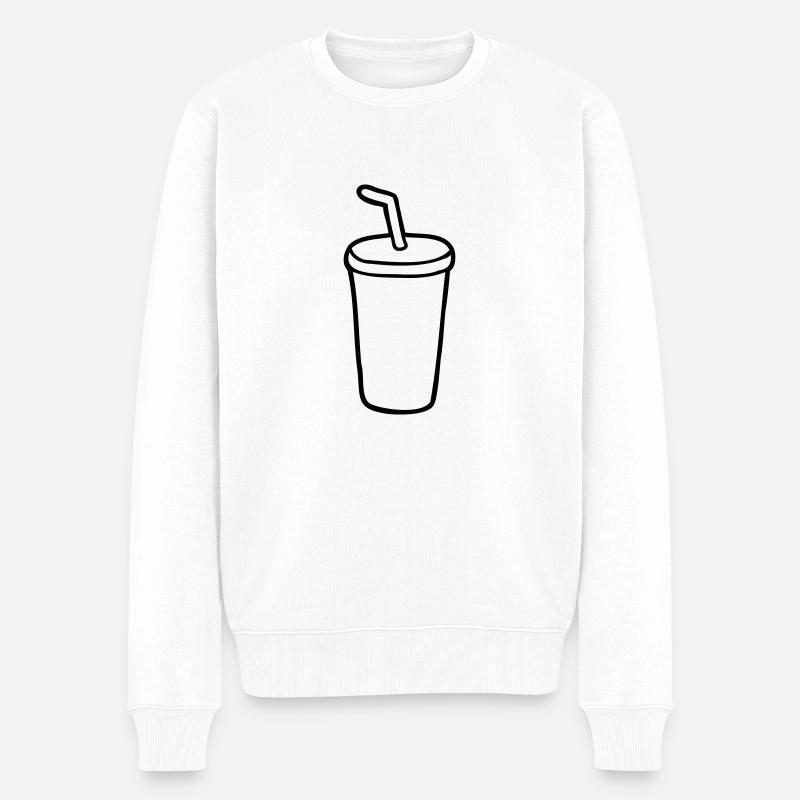 Becher Restaurant Cola - Männer Premium Bio Pullover - Weiß