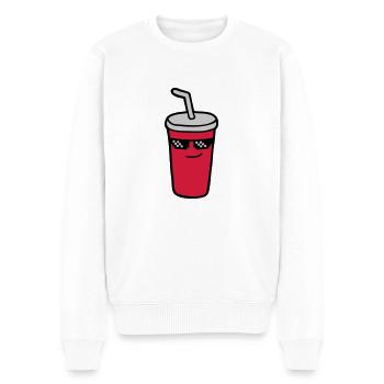 Pixel Sunglasses Cola - Men's Premium Organic Jumper - white - Front - Thijin (182cm)