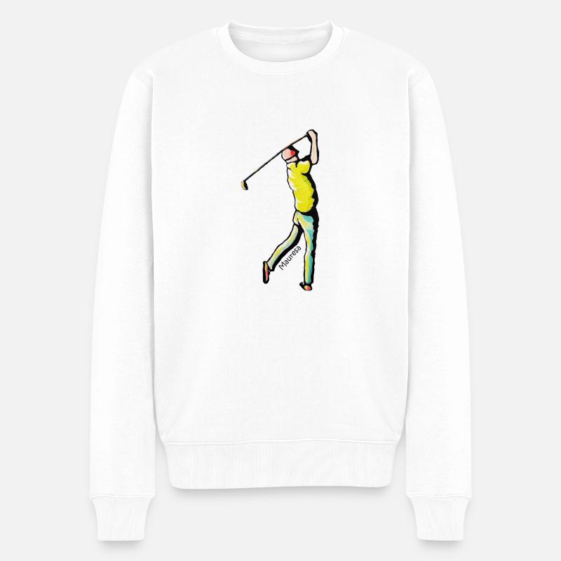 Golfspieler - Männer Premium Bio Pullover - Weiß