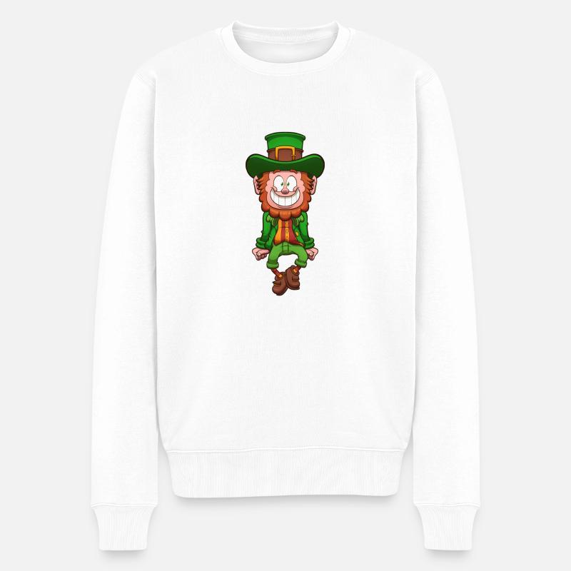 Leprechaun dansant - Pull Premium bio Homme - blanc