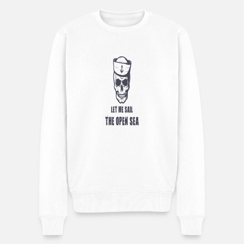 Laisse-moi naviguer en haute mer - Pull Premium bio Homme - blanc