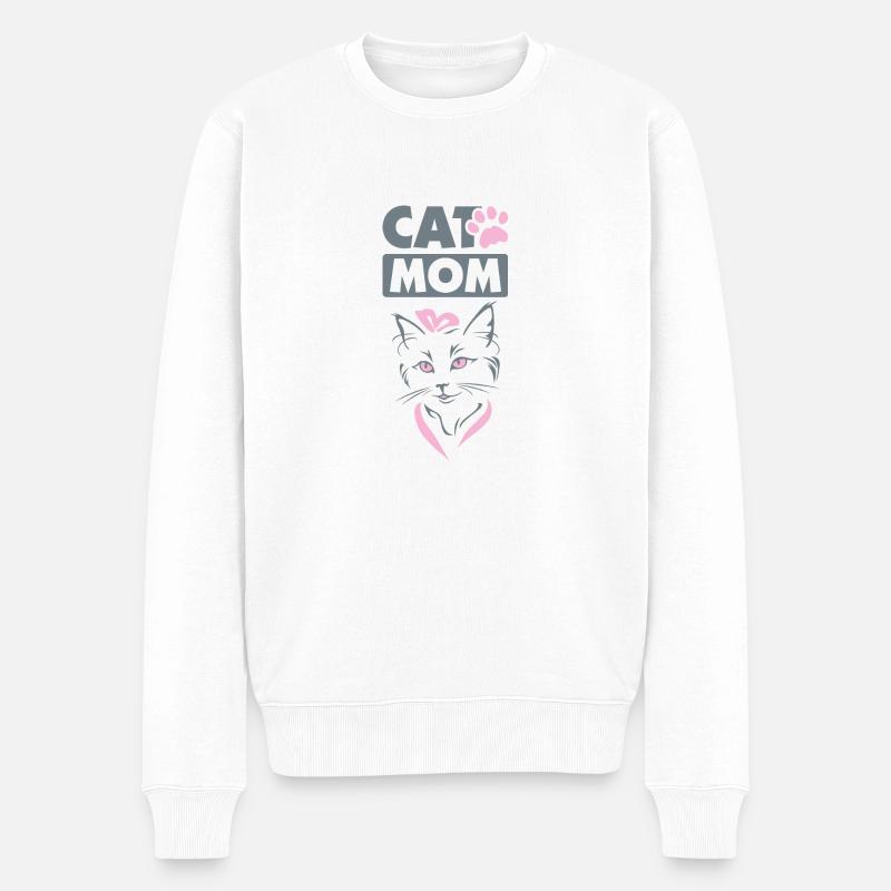 Conception de maman chat - Pull Premium bio Homme - blanc