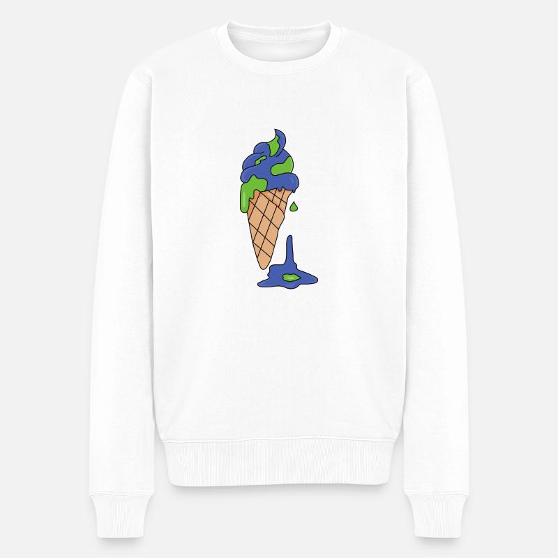 Eis Klimawandel - Männer Premium Bio Pullover - Weiß