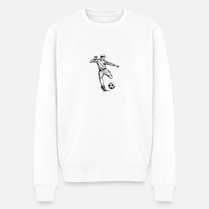 Fussballer - Männer Premium Bio Pullover - Weiß