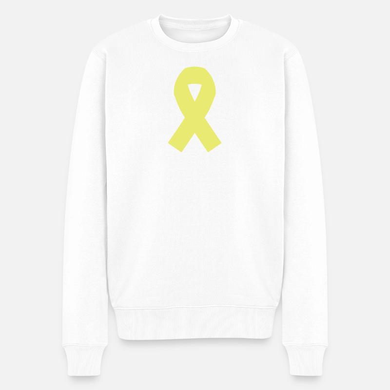 Ruban jaune - Pull Premium bio Homme - blanc