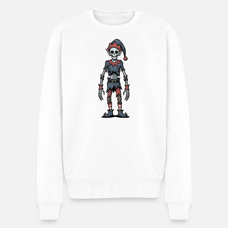 Gruseliges Weihnachtszombie Skelett Wichtel Gothic - Männer Premium Bio Pullover - Weiß