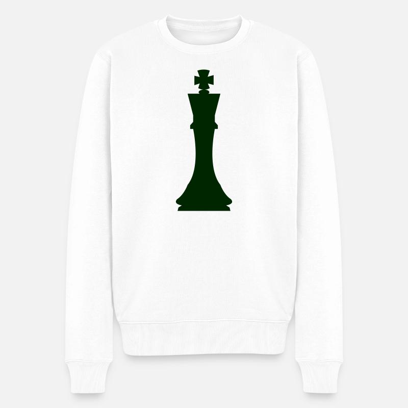 schachfigur king - Männer Premium Bio Pullover - Weiß