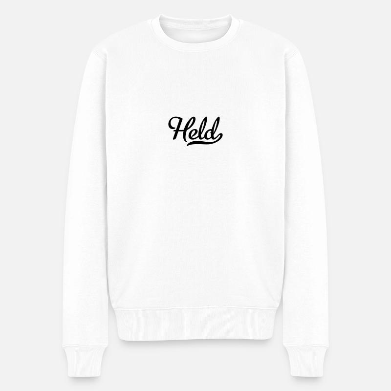 Held - Männer Premium Bio Pullover - Weiß
