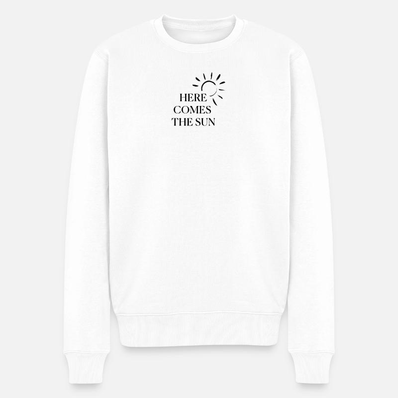 Here Comes Sun Shirt – Minimal Summer Design - Männer Premium Bio Pullover - Weiß
