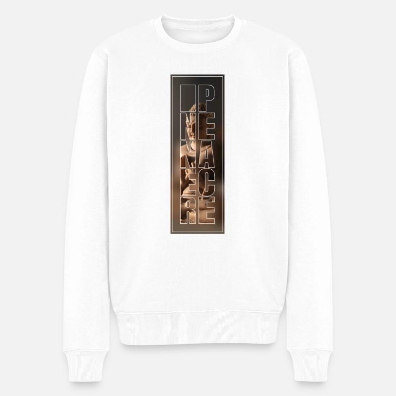 Find inner peace with Buddha - Männer Premium Bio Pullover - Weiß