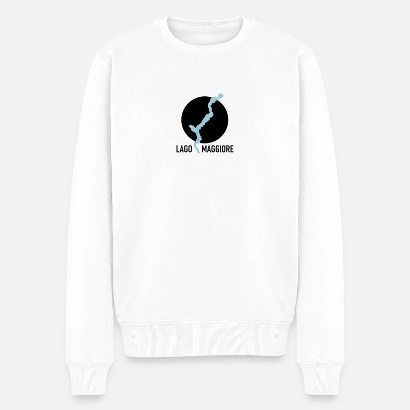 LAGO MAGGIORE – Italien / Schweiz - Männer Premium Bio Pullover - Weiß