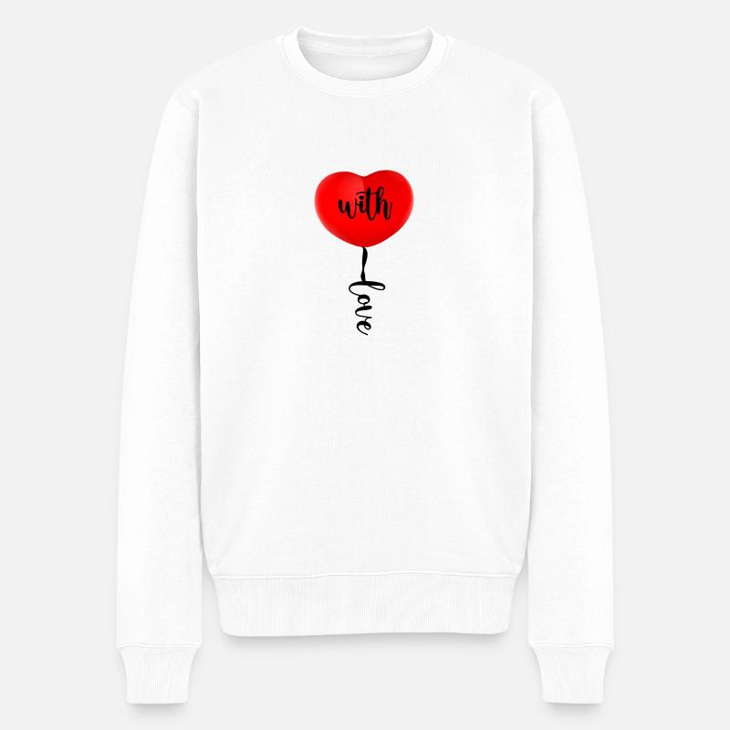 with love - Männer Premium Bio Pullover - Weiß