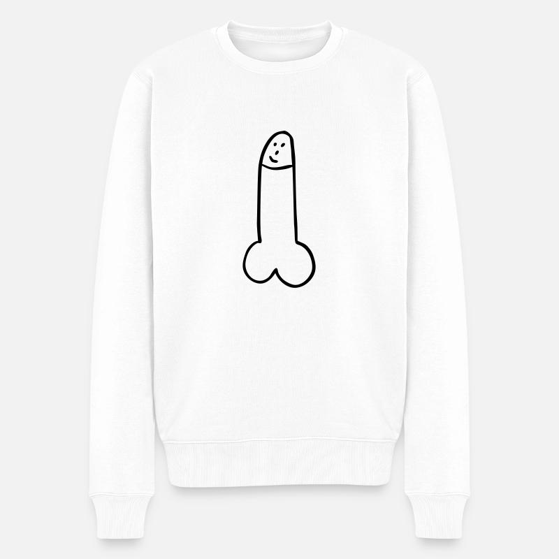 penis - Männer Premium Bio Pullover - Weiß