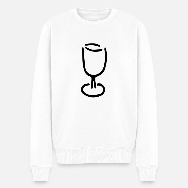 Weinglas,Flüssigkeit,Alkohol,Erfrischung,Wein,Saft - Männer Premium Bio Pullover - Weiß