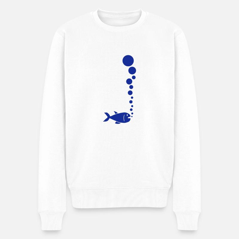 Fish And Bubbles - Pull Premium bio Homme - blanc
