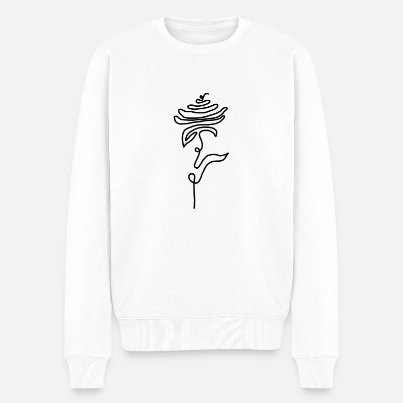Rose - Männer Premium Bio Pullover - Weiß