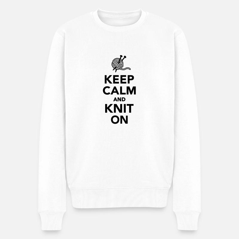 Stricken - Männer Premium Bio Pullover - Weiß