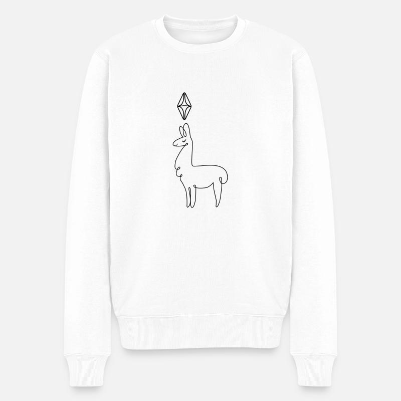 Sims Llama - Pull Premium bio Homme - blanc