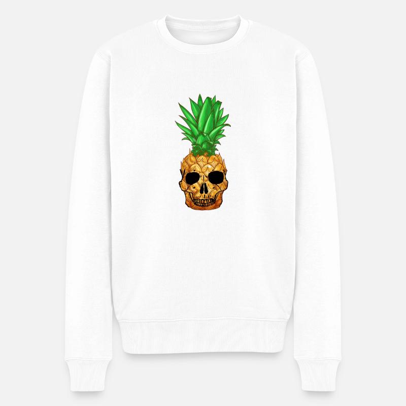 Ananas Punk - Männer Premium Bio Pullover - Weiß