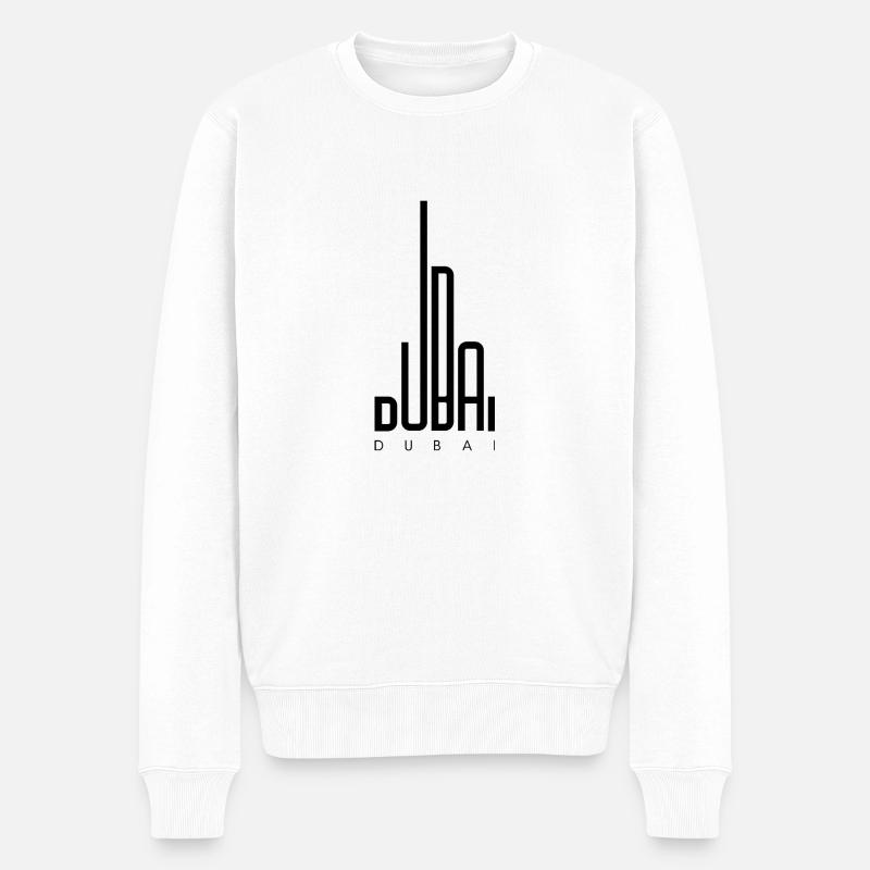 Großstadt Dubai - Männer Premium Bio Pullover - Weiß