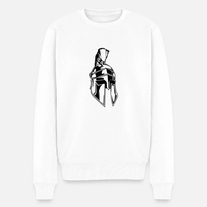 sparta helm - Männer Premium Bio Pullover - Weiß