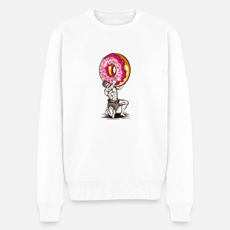 Statue Donut - Männer Premium Bio Pullover - Weiß