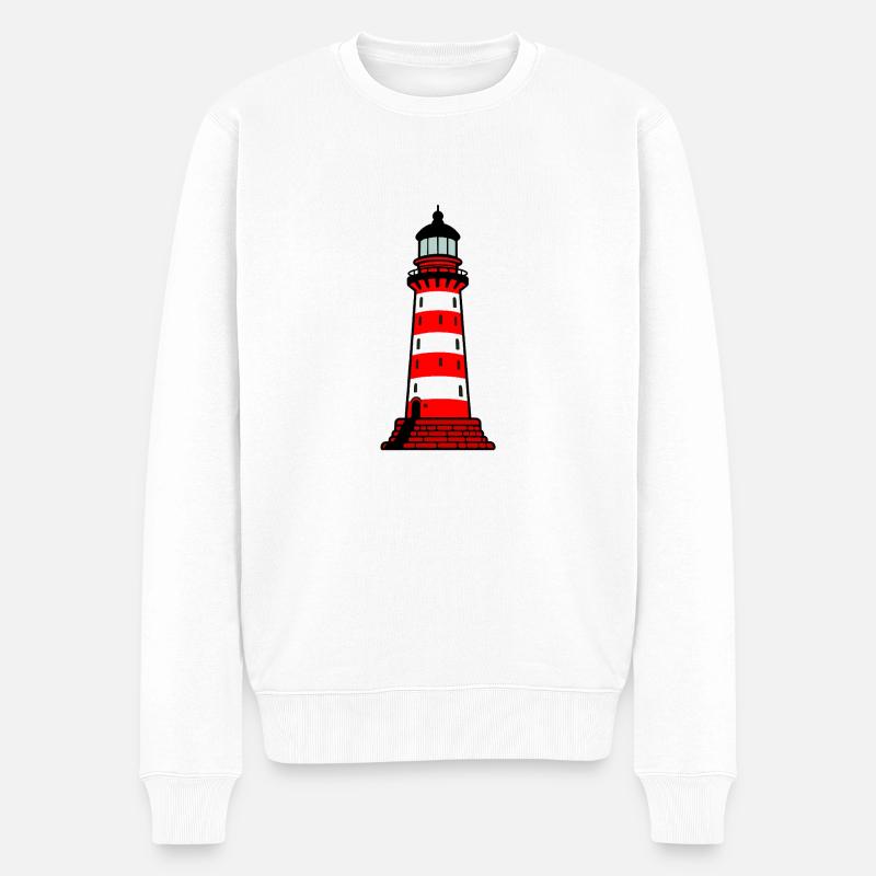 Leuchtturm - Männer Premium Bio Pullover - Weiß
