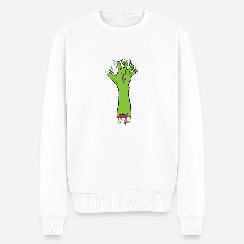 Zombie Greifer - Männer Premium Bio Pullover - Weiß