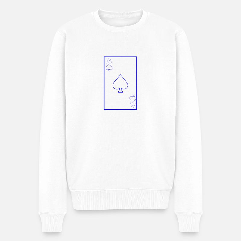 Pik Ass - Männer Premium Bio Pullover - Weiß