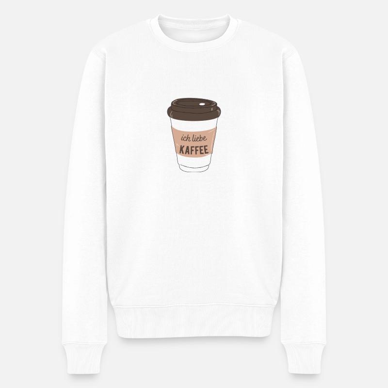 ich liebe kaffee - Männer Premium Bio Pullover - Weiß